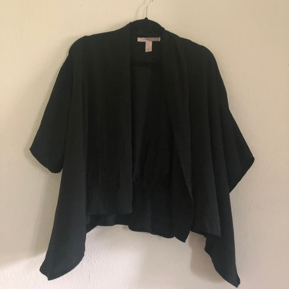 FOREVER 21 BLACK SATIN CARDIGAN SIZE XS